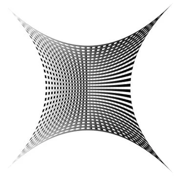 Grid, mesh pattern with distortion. Abstract geometric pattern. Stock Illustration