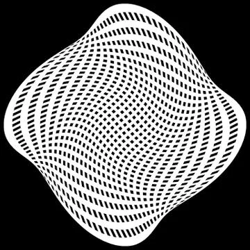 Grid, mesh pattern with distortion. Abstract geometric pattern. Stock Illustration