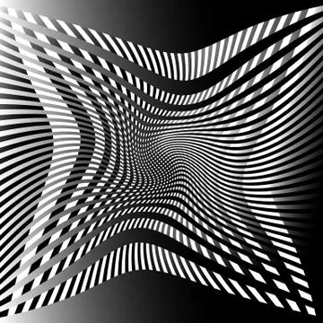 Grid, mesh pattern with distortion. Abstract geometric pattern. Stock Illustration