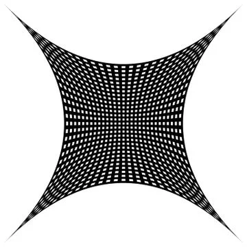 Grid, mesh pattern with distortion. Abstract geometric pattern. Stock Illustration
