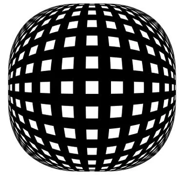 Grid, mesh pattern with distortion. Abstract geometric pattern. Stock Illustration