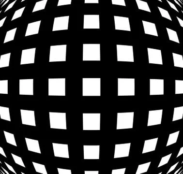 Grid, mesh pattern with distortion. Abstract geometric pattern. Stock Illustration