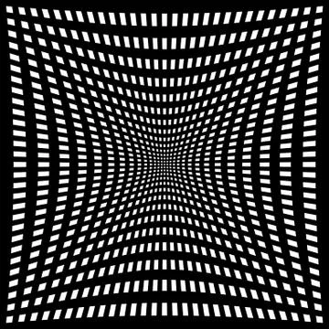 Grid, mesh pattern with distortion. Abstract geometric pattern. Stock Illustration