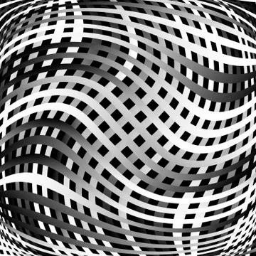Grid, mesh pattern with distortion. Abstract geometric pattern. Stock Illustration