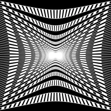 Grid, mesh pattern with distortion. Abstract geometric pattern. Stock Illustration