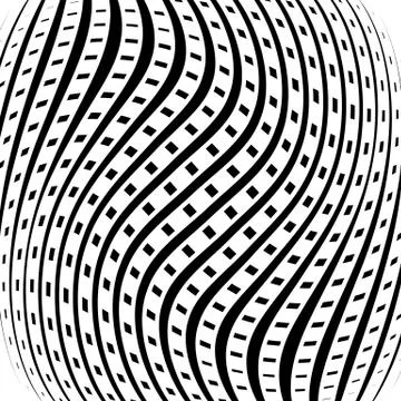 Grid, mesh pattern with distortion. Abstract geometric pattern. Stock Illustration