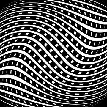 Grid, mesh pattern with distortion. Abstract geometric pattern. Stock Illustration