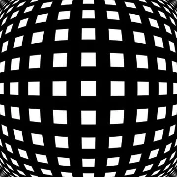 Grid, mesh pattern with distortion. Abstract geometric pattern. Stock Illustration