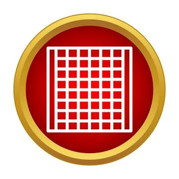 Grid mesh pattern icon in red circle Illustrazione stock