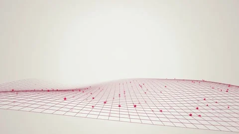 Grid mesh red spheres undulating seamless loop motion background Stock Footage 344231402