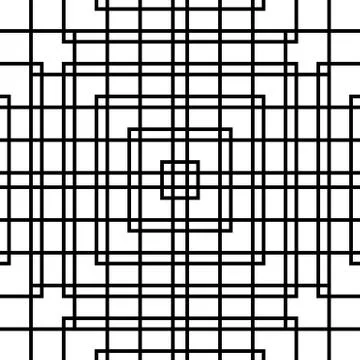 Grid, mesh seamless geometric pattern. Monochrome texture. Vector illustratio Illustrazione stock