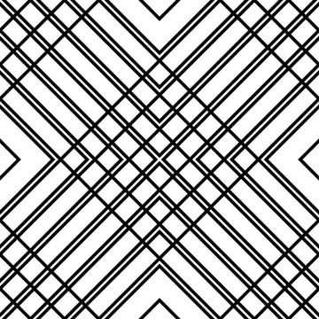 Grid, mesh seamless geometric pattern. Monochrome texture. Vector illustratio Stock Illustration