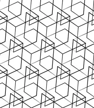 Grid, mesh seamless monochrome pattern. Intersecting lines. Stockillustratie