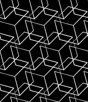 Grid, mesh seamless monochrome pattern. Intersecting lines. イラスト素材