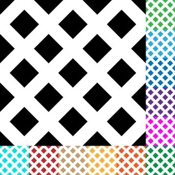 Grid, mesh, squares pattern in 12 colors Illustrazione stock