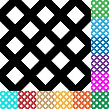 Grid, mesh, squares pattern in 12 colors Illustrazione stock