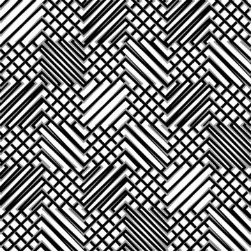 Grid, mesh, of zigzag, edgy lines. Mosaic like grill, grating background. Sea 스톡 일러스트