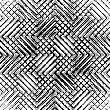 Grid, mesh, of zigzag, edgy lines. Mosaic like grill, grating background. Sea 스톡 일러스트