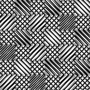 Grid, mesh, of zigzag, edgy lines. Mosaic like grill, grating background. Sea 스톡 일러스트