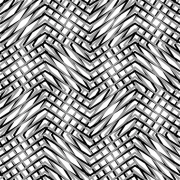 Grid, mesh, of zigzag, edgy lines. Mosaic like grill, grating background. Sea 스톡 일러스트