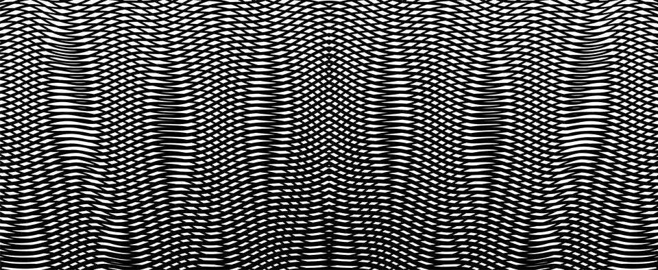 Grid monochrome texture of wave lines with illusory moire Stock Illustration