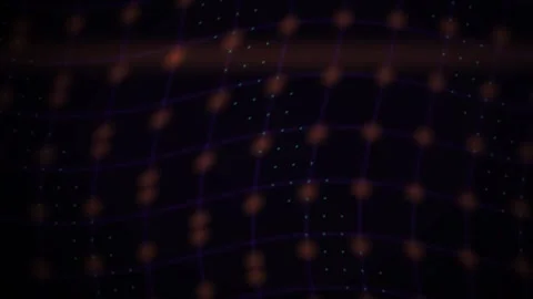 Grid Motion Abstract Technology Background with Glowing Purple Lines and Dots Stock Footage 343725611