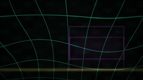 Grid Motion Background with Digital Lines and Purple Frame for Tech Concepts Stock Footage 343725522