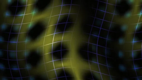 Grid Motion Background with Glowing Yellow and Blue Light Effects for Techn.. Stock Footage 343725839