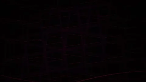Grid Motion Background with Red Lines Shifting in Abstract Digital Pattern .. Stock Footage 343725836