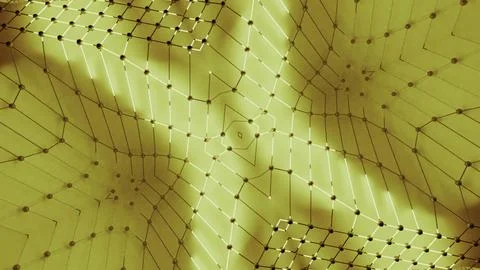 Grid moves in waves and with triangular pattern and light. Design. Grid with Stock Illustration