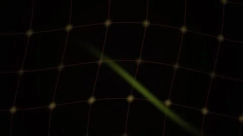 Grid with Moving Green Light Beam on Dark Background for Technology Concepts Stock Footage 343727564