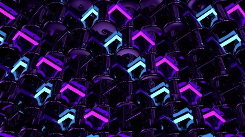 Grid with neon elements Stock Footage 244263233