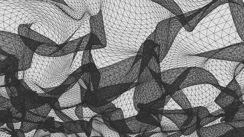 Grid net abstract drawing polygonal wireframe smoke cloud soft moving simulation Stock Footage 86943388