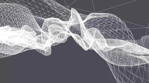 Grid net abstract drawing polygonal wireframe smoke cloud soft simulation イラスト素材
