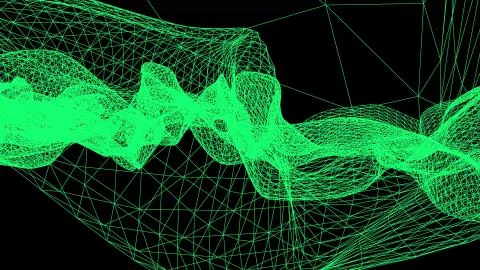 Grid net abstract drawing polygonal wireframe smoke cloud soft simulation イラスト素材