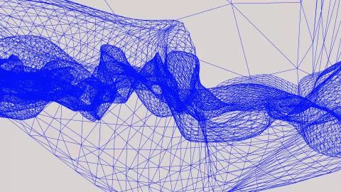 Grid net abstract drawing polygonal wireframe smoke cloud soft simulation 스톡 일러스트