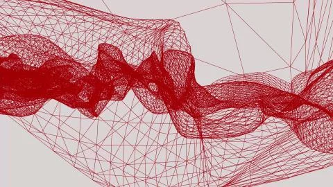 Grid net abstract drawing polygonal wireframe smoke cloud soft simulation Stock Illustration