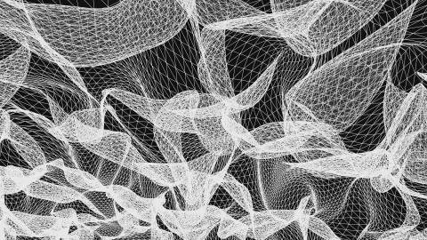 Grid net abstract drawing polygonal wireframe smoke cloud soft simulation イラスト素材