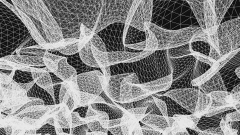 Grid net abstract drawing polygonal wireframe smoke cloud soft simulation イラスト素材