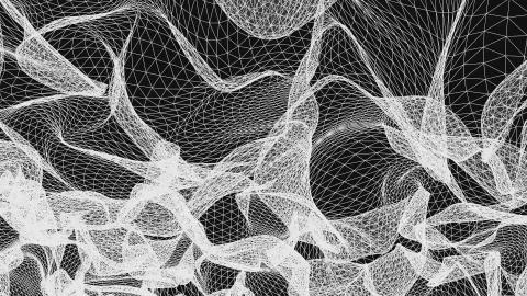 Grid net abstract drawing polygonal wireframe smoke cloud soft simulation Stock Illustration