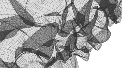 Grid net abstract drawing polygonal wireframe smoke cloud soft simulation 库存插图