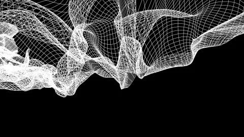 Grid net abstract drawing polygonal wireframe smoke cloud soft simulation Stock Illustration