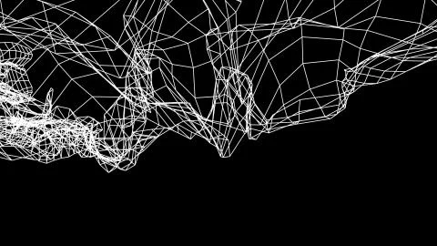 Grid net abstract drawing polygonal wireframe smoke cloud soft simulation 库存插图
