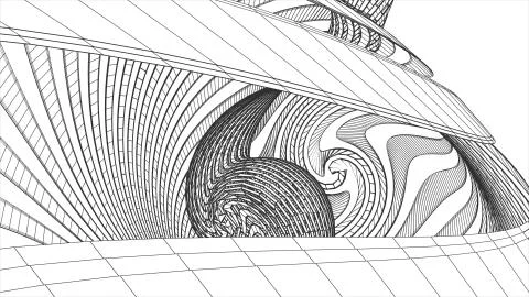 Grid net polygonal wireframe abstract drawing illustration background new Stock Illustration