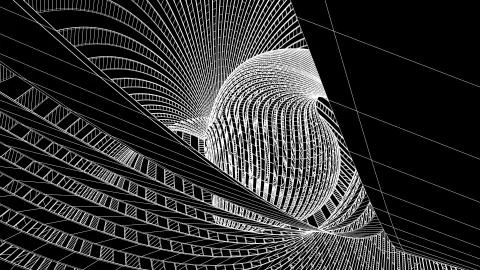 Grid net polygonal wireframe abstract drawing illustration background new Illustrazione stock