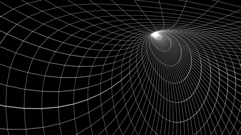 Grid net space tunnel abstract polygonal drawing soft moving seamless loop Video stock 87040887
