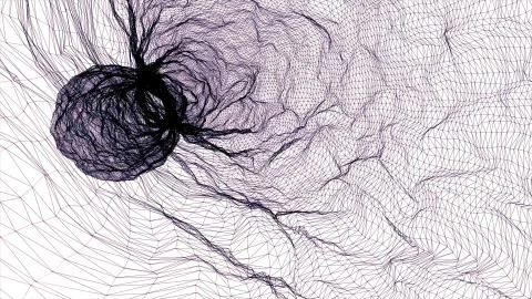 Grid net spider web tunnel abstract drawing polygonal graphics illustration 스톡 일러스트