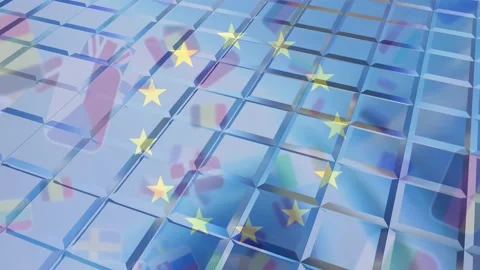 Grid network against caucasian fit man good warehouse Stock Footage 327273239