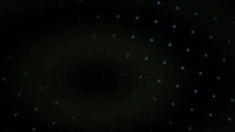 Grid Network with Glowing Blue Dots in Abstract Dark Motion Stock Footage 343726004