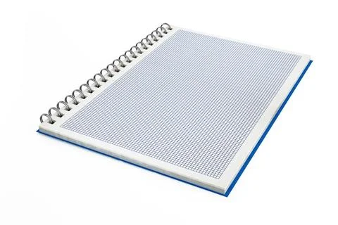 Grid notepad isolated on white background. 3D illustration Grid notepad is... Stock Photos